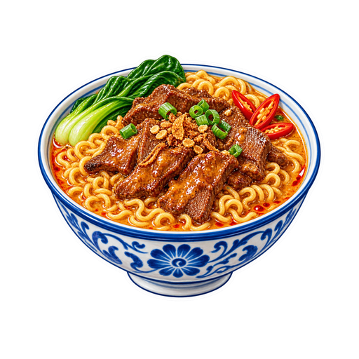 Satay Beef Instant Noodles sticker illustration
