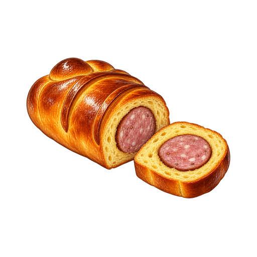Saucisson Brioche sticker illustration
