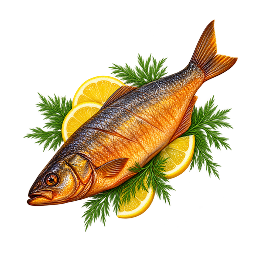 Scrumbie de Dunăre afumată sticker illustration