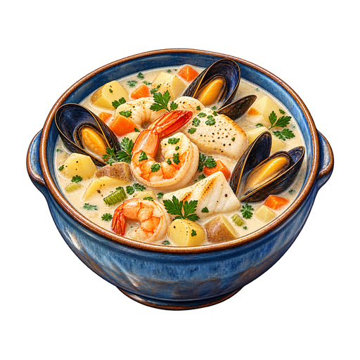 Irish Seafood Chowder sticker illustration