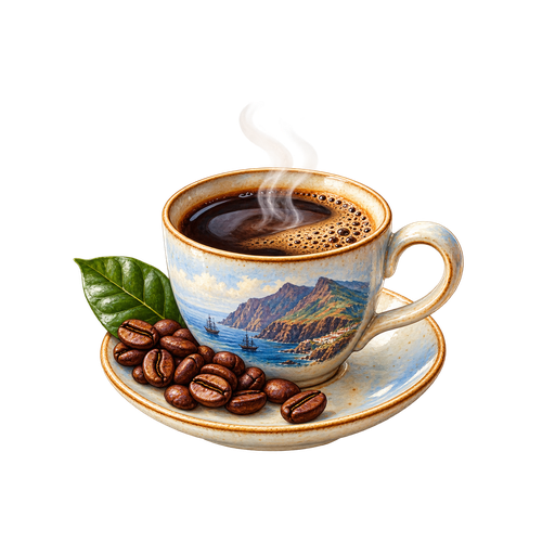 Saint Helena Coffee sticker illustration