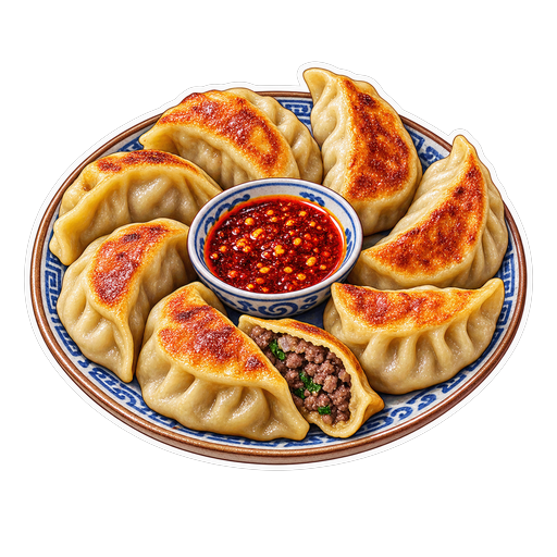 Sha Balep (Tibetan Meat Bread) sticker illustration