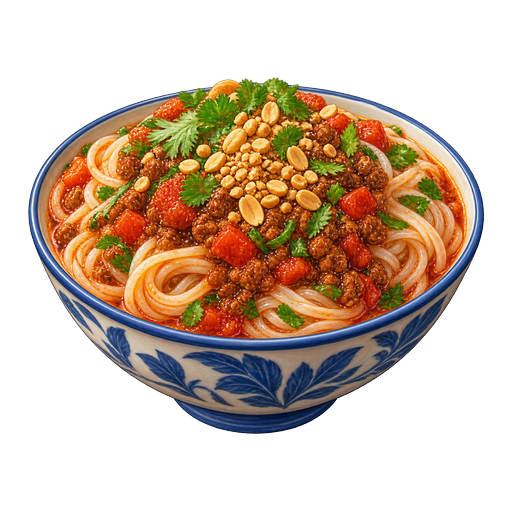 Shan Noodles sticker illustration