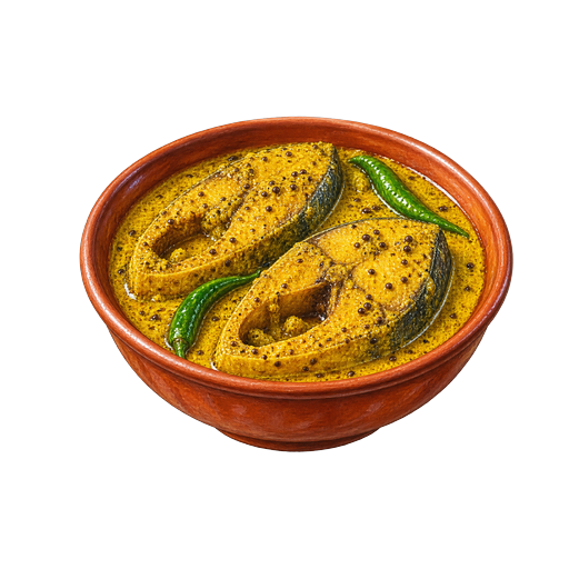 Hilsa in Mustard sticker illustration