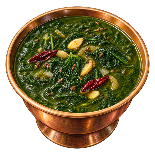 Sisnu ra aloo ko tarkari (Potatoes with Nettles and Spinach) sticker illustration