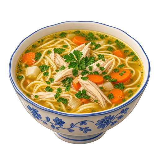 Chicken Broth with Noodles sticker illustration