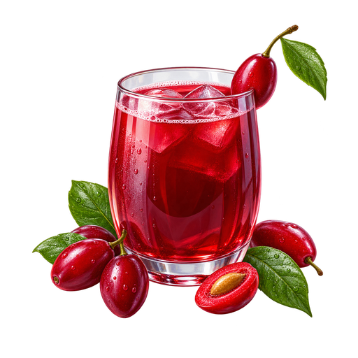 Cornelian Cherry Juice sticker illustration