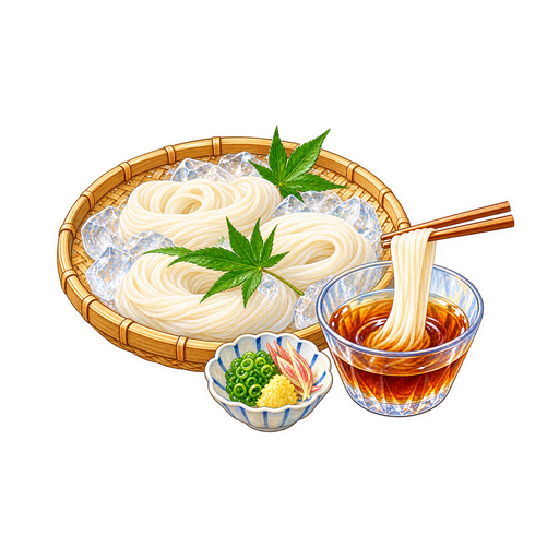 Sōmen sticker illustration