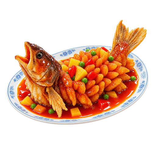 Squirrel-Shaped Mandarin Fish sticker illustration