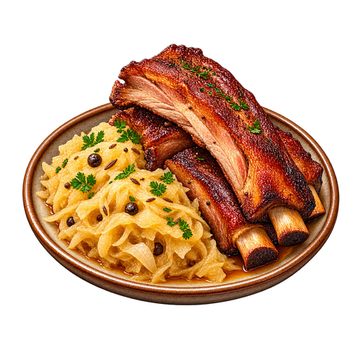 Pork Ribs with Sauerkraut sticker illustration