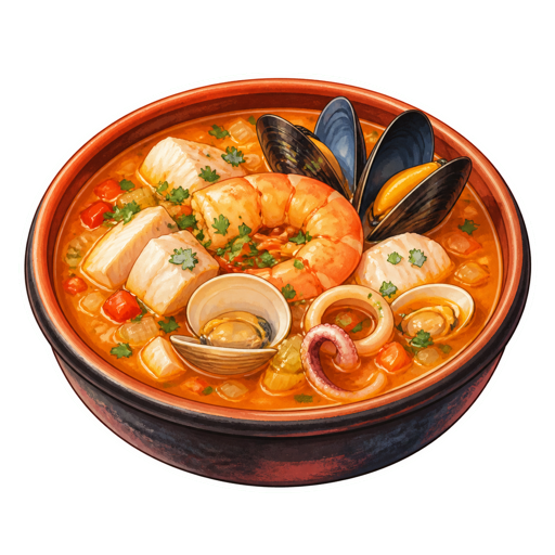 Sopa de Mariscos sticker illustration
