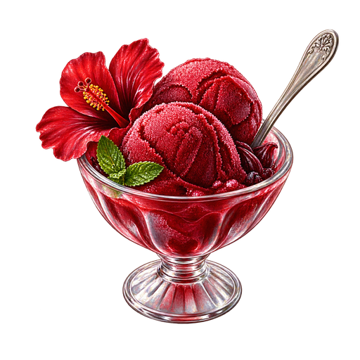 Hibiscus Frozen Dessert sticker illustration