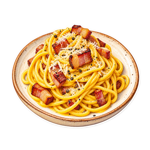Spaghetti al guanciale sticker illustration