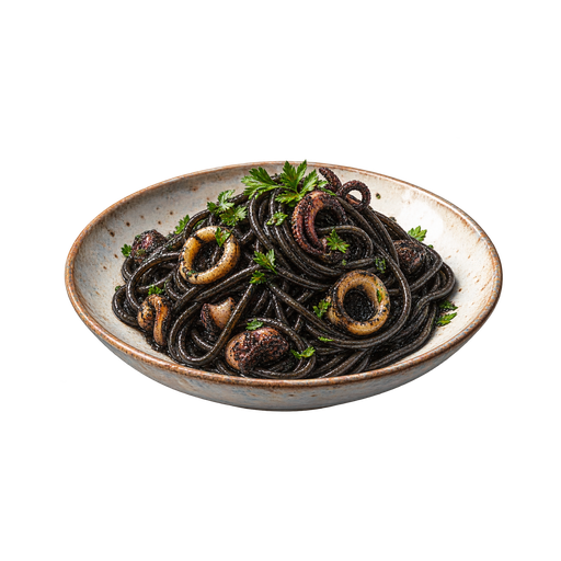 Spaghetti al Nero di Seppia sticker illustration