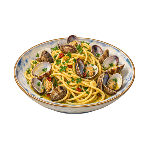 Spaghetti alle Vongole sticker illustration