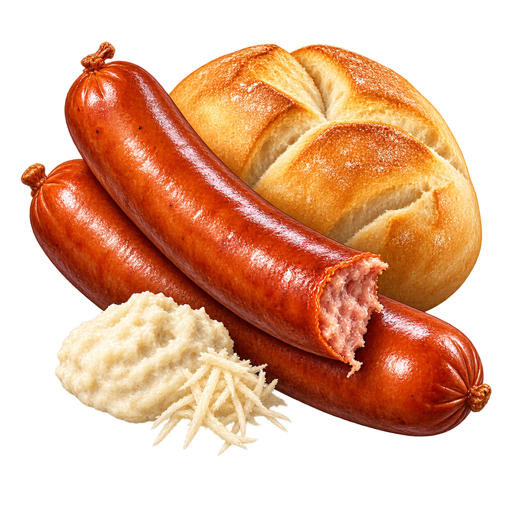 Spiš Sausage sticker illustration