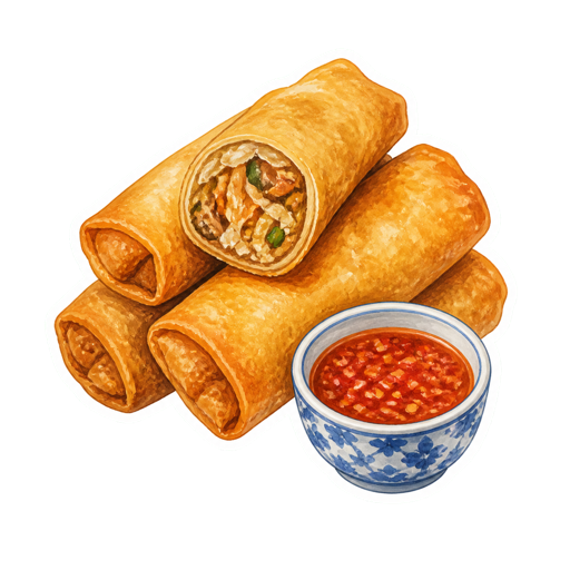 Loempia sticker illustration