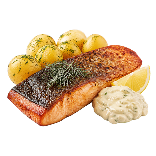 Stegt Laks (Fried Salmon) sticker illustration