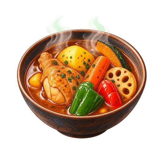 Sūpu karē sticker illustration