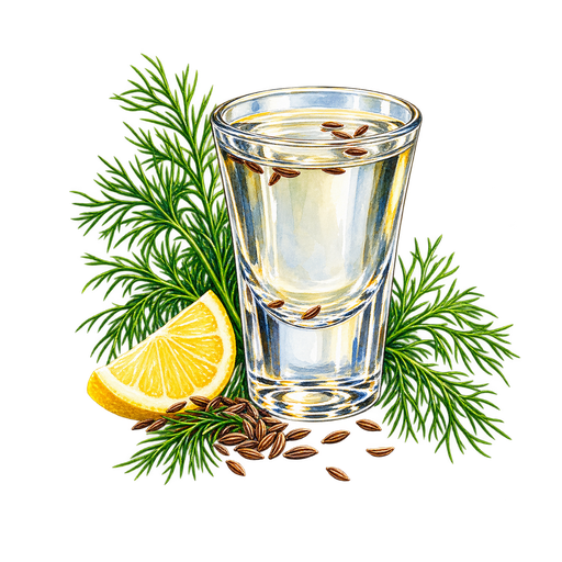 Svensk aquavit sticker illustration