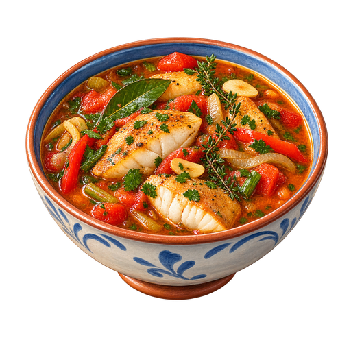 Creole Fish Court-Bouillon sticker illustration