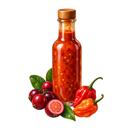 Guavaberry Hot Sauce sticker illustration