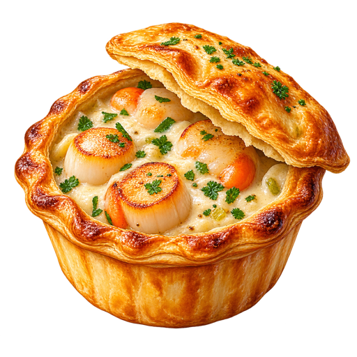 Tasmanian Scallop Pie sticker illustration