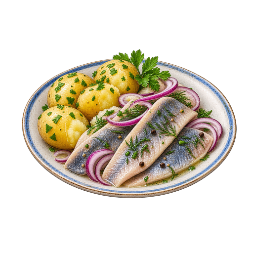 Tatties and Herring sticker illustration