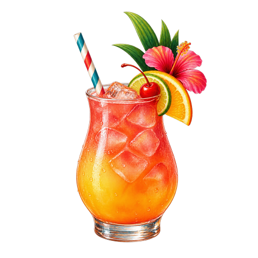Turks and Caicos Rum Punch sticker illustration