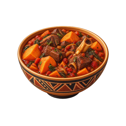 Lamb and Sweet Potato Stew sticker illustration