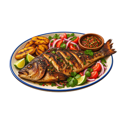 Chadian Grilled Fish sticker illustration
