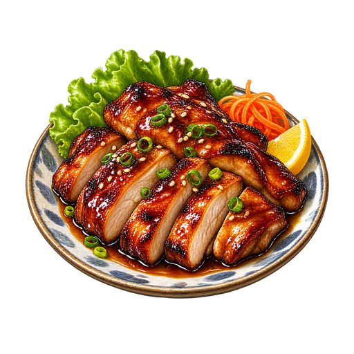 Teriyaki sticker illustration