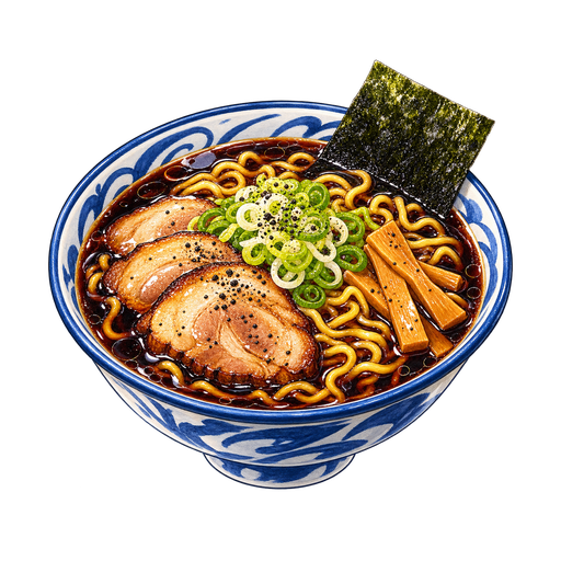 Toyama Black Ramen sticker illustration