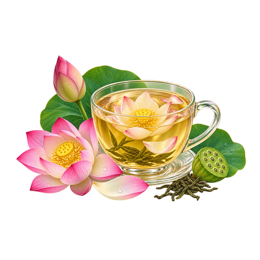 Trà sen (Lotus tea) sticker illustration
