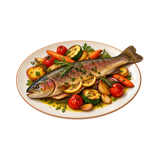 Andorran-Style River Trout sticker illustration