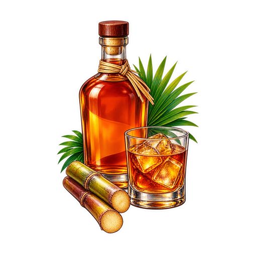 Trinidad Rum sticker illustration