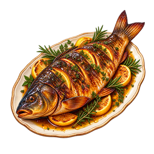 Carp with Honey sticker illustration