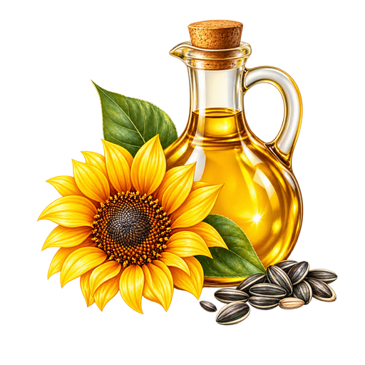 Sunflower Oil sticker illustration