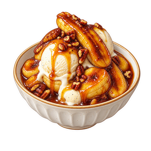 Bananas Foster sticker illustration