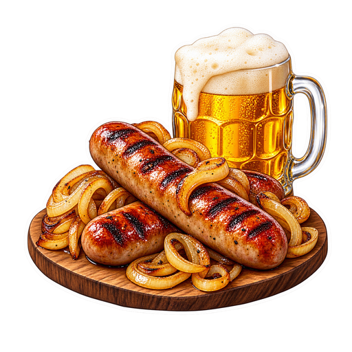Beer Brats sticker illustration
