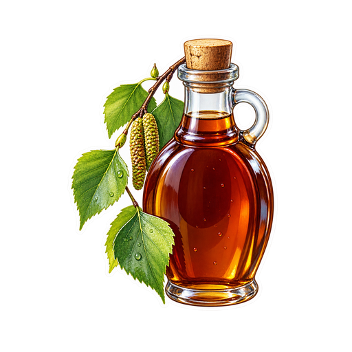 Birch syrup sticker illustration