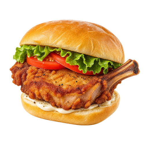 Bone-in Pork Chop Sandwich sticker illustration
