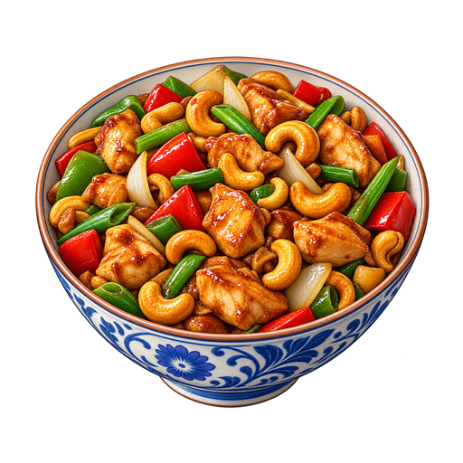 Cashew Chicken sticker illustration