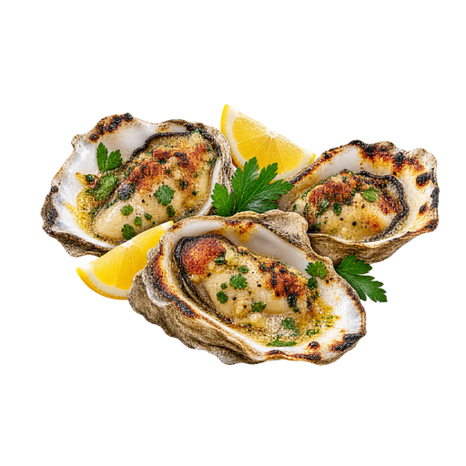 Charbroiled oysters sticker illustration