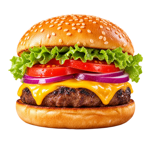 Cheeseburger sticker illustration