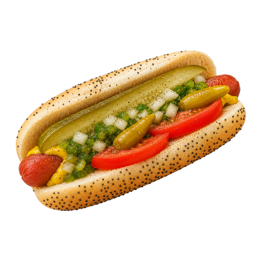 Chicago Hot Dog sticker illustration