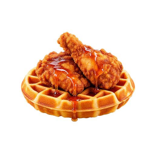 Chicken and Waffles sticker illustration