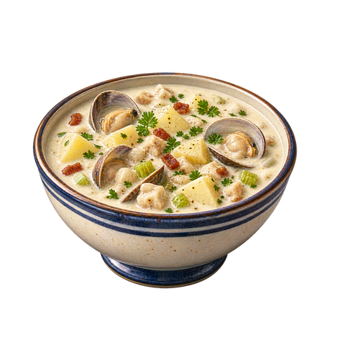 New England Clam Chowder sticker illustration