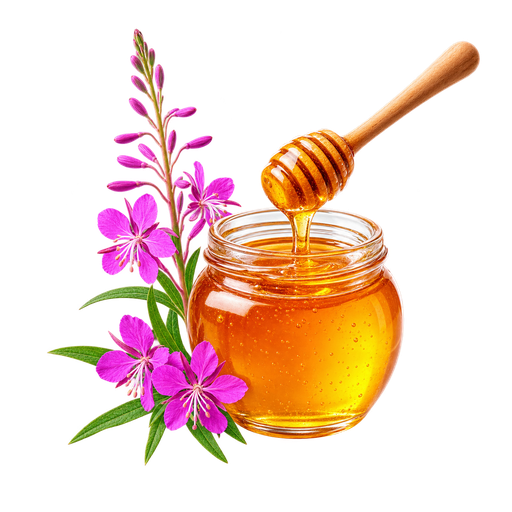 Fireweed honey sticker illustration