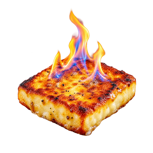 Flaming Saganaki sticker illustration